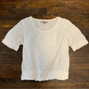 Flax White Linen Roadie Tee Tshirt